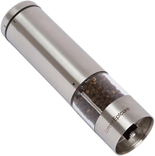 Stainless Steel Electric Salt Pepper Grinder Set Adjustable with Light Ergonomic Design