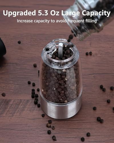 Moriank Electric Salt and Pepper Grinder Set Rechargeable Stainless Steel Tool
