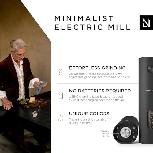 Electric Salt Pepper Grinder Set