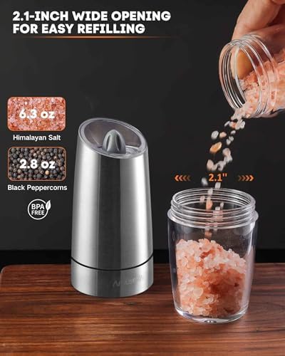 AmuseWit Gravity-Operated Electric Salt and Pepper Mill Set