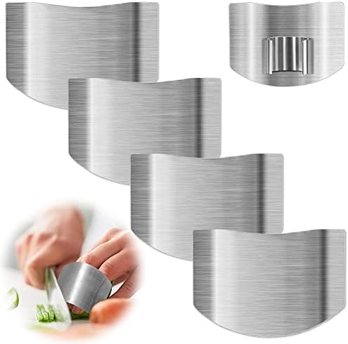 4-Piece Stainless Steel Finger Guards Cut Protect Kitchen Safety
