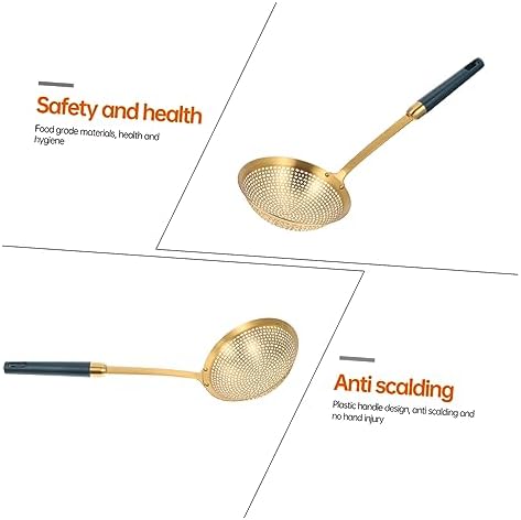 GRIRIW Plastic Skimmer Ladle Set Stainless Steel Cooking Strainer