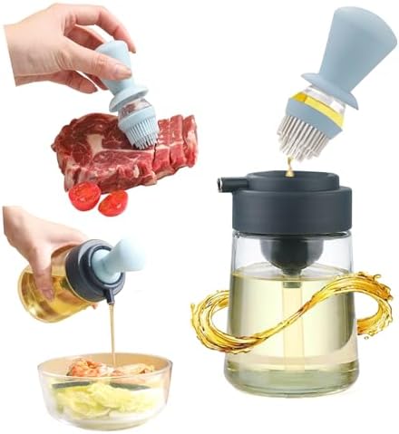 KICPUK 2-in-1 Oil Dispenser with Silicone Brush Blue