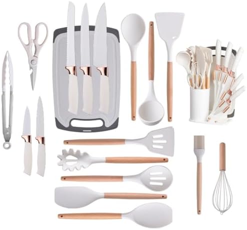 19-Piece Kitchen Knife and Utensil Set with Storage