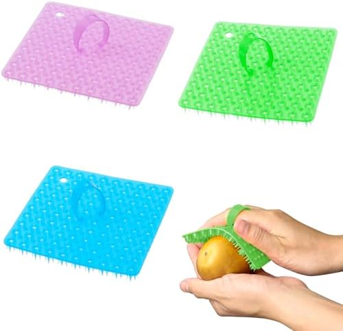 Umpiyte Vegetable Scrubbers 3-Piece Flexible Design for Kitchen Use