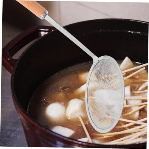 Cabilock Handle Fine Mesh Skimmer Spoon Multi-Functional Oil Strainer Colander