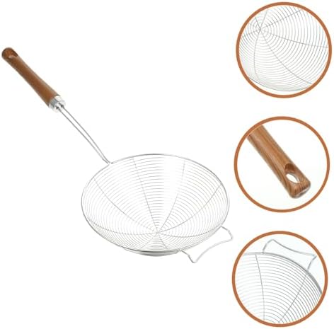 Luxshiny 304 Stainless Steel Mesh Strainer with Wooden Handle