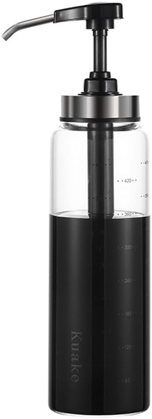 500ml Glass Sauce pump Leakproof Kitchen Dispenser