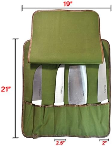 Rustic Leather Knife Roll Bag