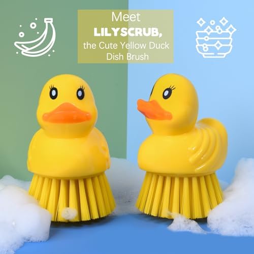 GTOTd Cute Ducky Washing Dish Brush 2 Pack