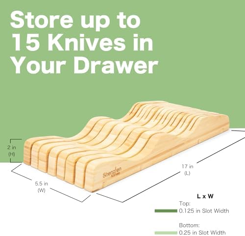 Durable Stylish X-Large In-Drawer Bamboo Knife Block