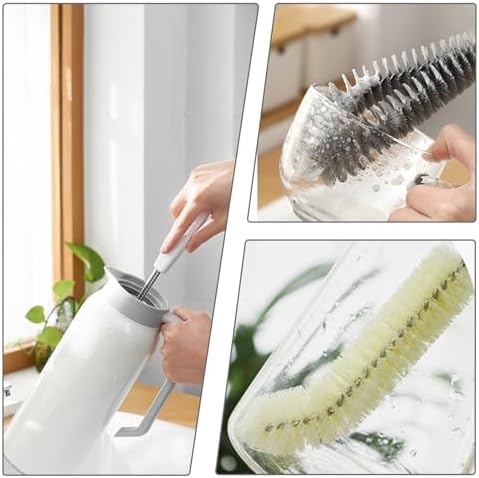 2-Pack Bottle Brush Set for Glass Pot and Baby Bottles Black