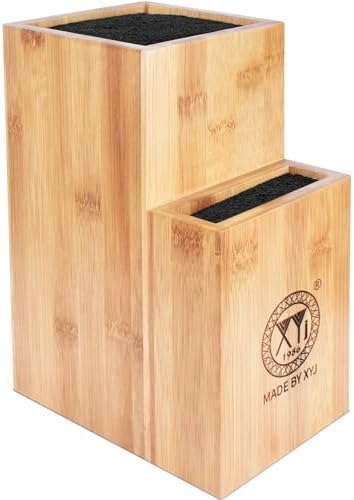 Bamboo Knife Holder with Non-Slip Base
