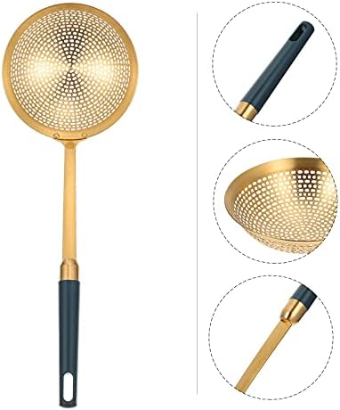 Hemoton Stainless Steel Frying Skimmer Spoon