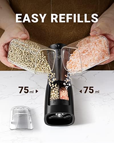 Sangcon 2-in-1 Electric Salt Pepper Grinder Set