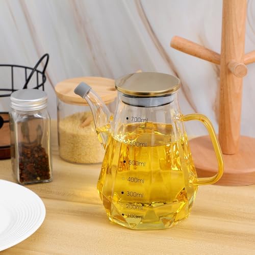 OSALADI Diamond Oiler Oil Jug Dispenser Glass - Premium Ergonomic Drought-Free Kitchen Tool