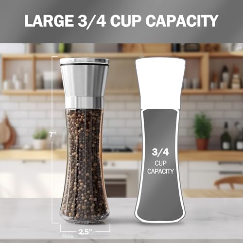 Adjustable Ceramic Salt Pepper Shakers Set