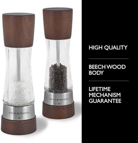 Cole Mason Derwent grinder set - Precision sea salt and black pepper mills