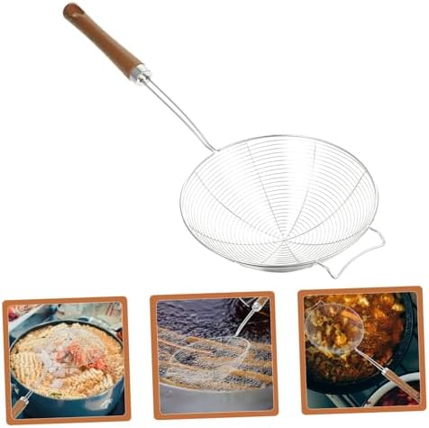 Luxshiny 304 Stainless Steel Mesh Strainer with Wooden Handle
