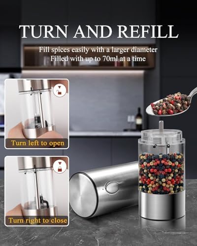 Electric Salt and Pepper Grinder Set