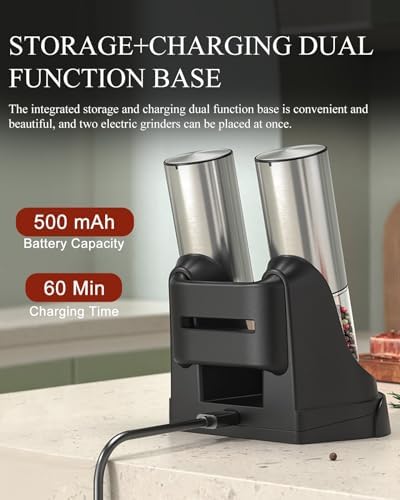 Electric Salt and Pepper Grinder Set