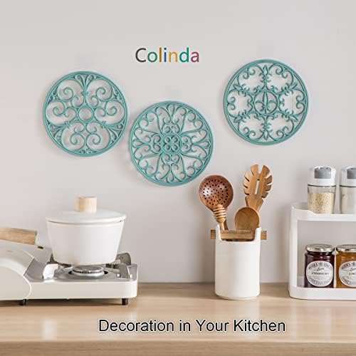 Resilient Set of 3 - Non-Slip silicone trivets for Kitchen Use