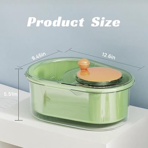 Efficient Manual Compact Fruit and Vegetable Cleaning System Green