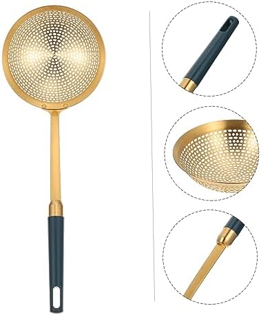 Stainless Steel Cooking Skimeter Frying Spoon Strainer Yellow