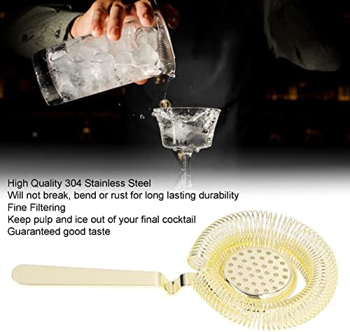 Clean Durable Stainless Steel Cocktail Strainer for Home Bar Use