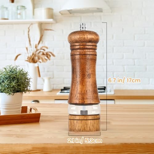 Adjustable Stylish 6-Inch Refillable Salt Pepper Mill Set