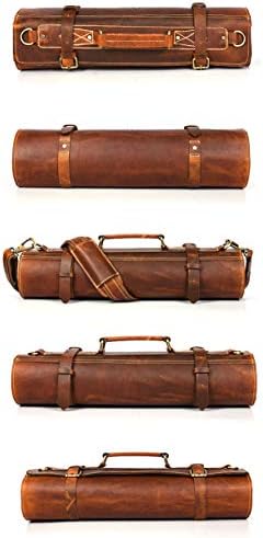 Stylish premium leather chef knife roll case