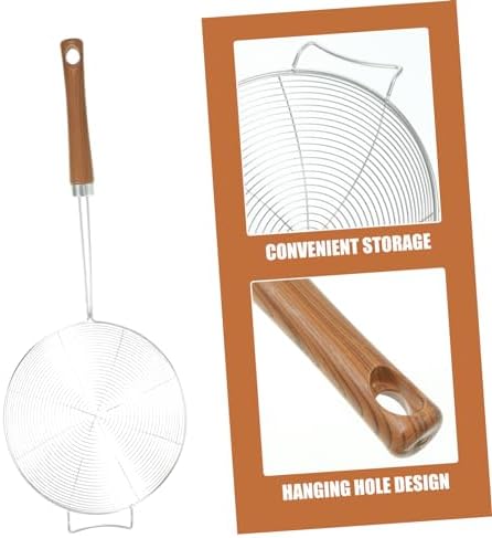 304 Stainless Steel Kitchen Colander with Wooden Handle for Easy Cooking