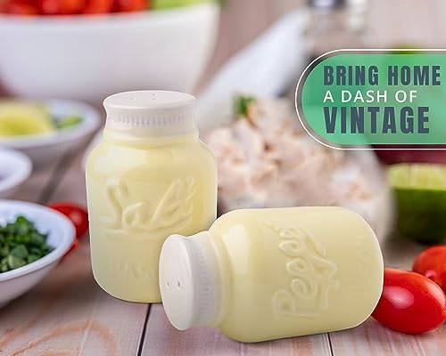 Comfify Vintage Mason Jar Salt Pepper Shakers