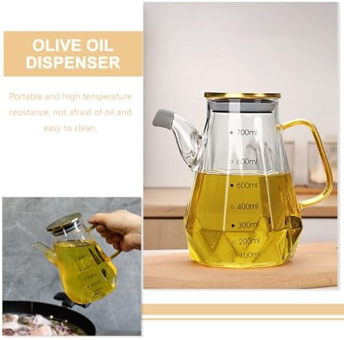 OSALADI Diamond Oiler Oil Jug Dispenser Glass - Premium Ergonomic Drought-Free Kitchen Tool