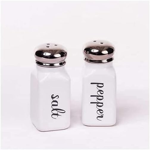 Black and White Ceramic Salt and Pepper Shaker Set