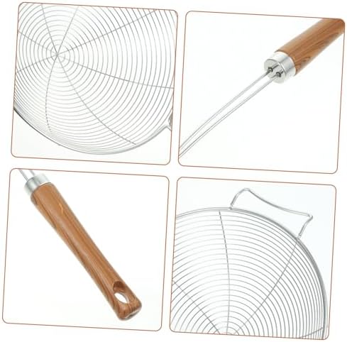 Luxshiny 304 Stainless Steel Mesh Strainer with Wooden Handle Kitchen Colander