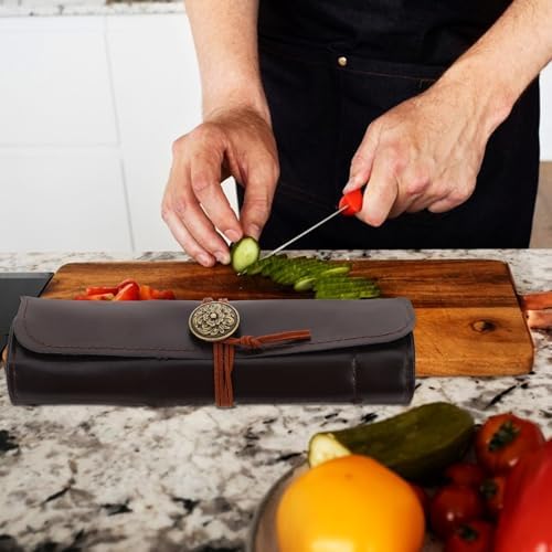 Premium Leather Knife Roll Bag for Professionals