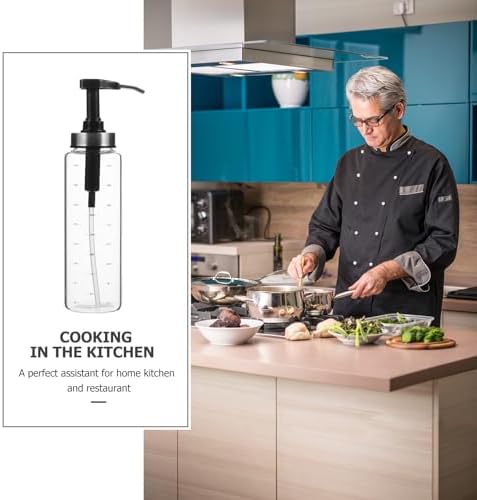 500ml Glass Sauce pump Leakproof Kitchen Dispenser
