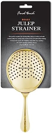 Final Touch Stainless Steel Julep Strainer Brass Finish Perfect for Cocktails