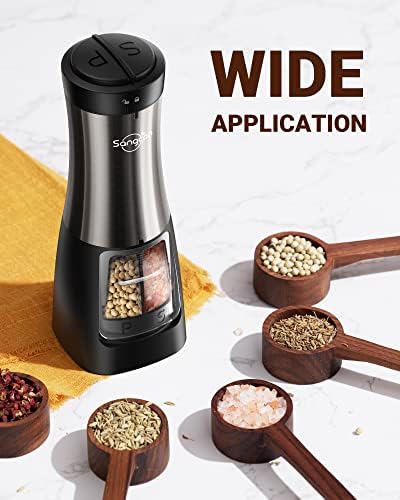 Sangcon 2-in-1 Electric Salt Pepper Grinder Set