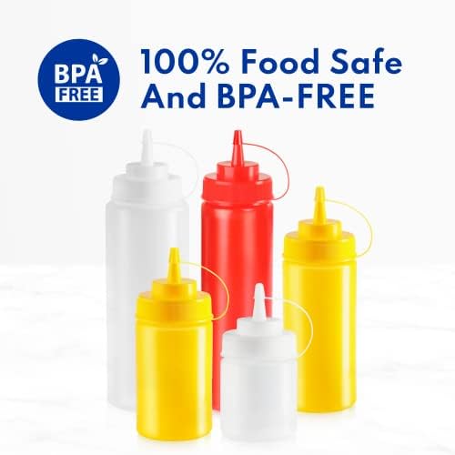 New Star Foodservice Squeeze Bottles 8 oz Pack of 6 - Durable Kitchenessential