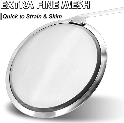 Anaeat 4 Stainless Steel Fat Skimmer Spoon - Professional Kitchen Fine Mesh Food Strainer