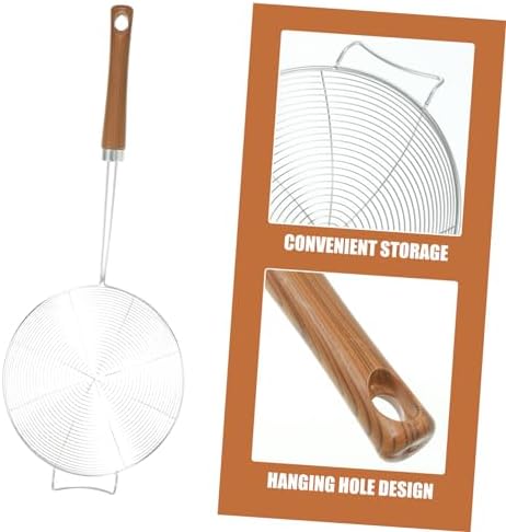 Luxshiny 304 Stainless Steel Mesh Strainer with Wooden Handle Kitchen Colander
