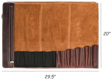 Stylish premium leather chef knife roll case