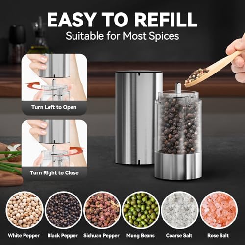 Vivid Electric Salt and Pepper Grinder Set
