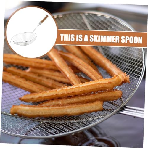 Luxshiny 304 Stainless Steel Mesh Strainer with Wooden Handle