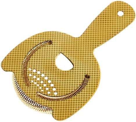 Barfly Diamond Lattice Etch Heavy Duty Spring Bar Strainer Gold Plated