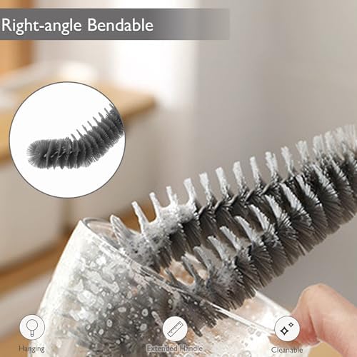 2-Pack Bottle Brush Set for Glass Pot and Baby Bottles Black