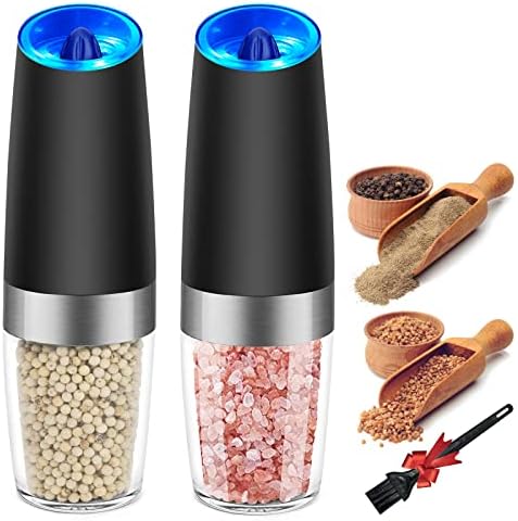 Elegant Electric Salt Pepper Mill Set with LED Light