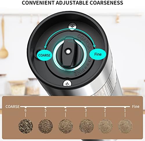 CIRCLE JOY Electric Salt Pepper Grinder Set Automatic Durable